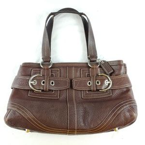 COACH HAMPTON 02764 Dark Brown Leather Purse Bag